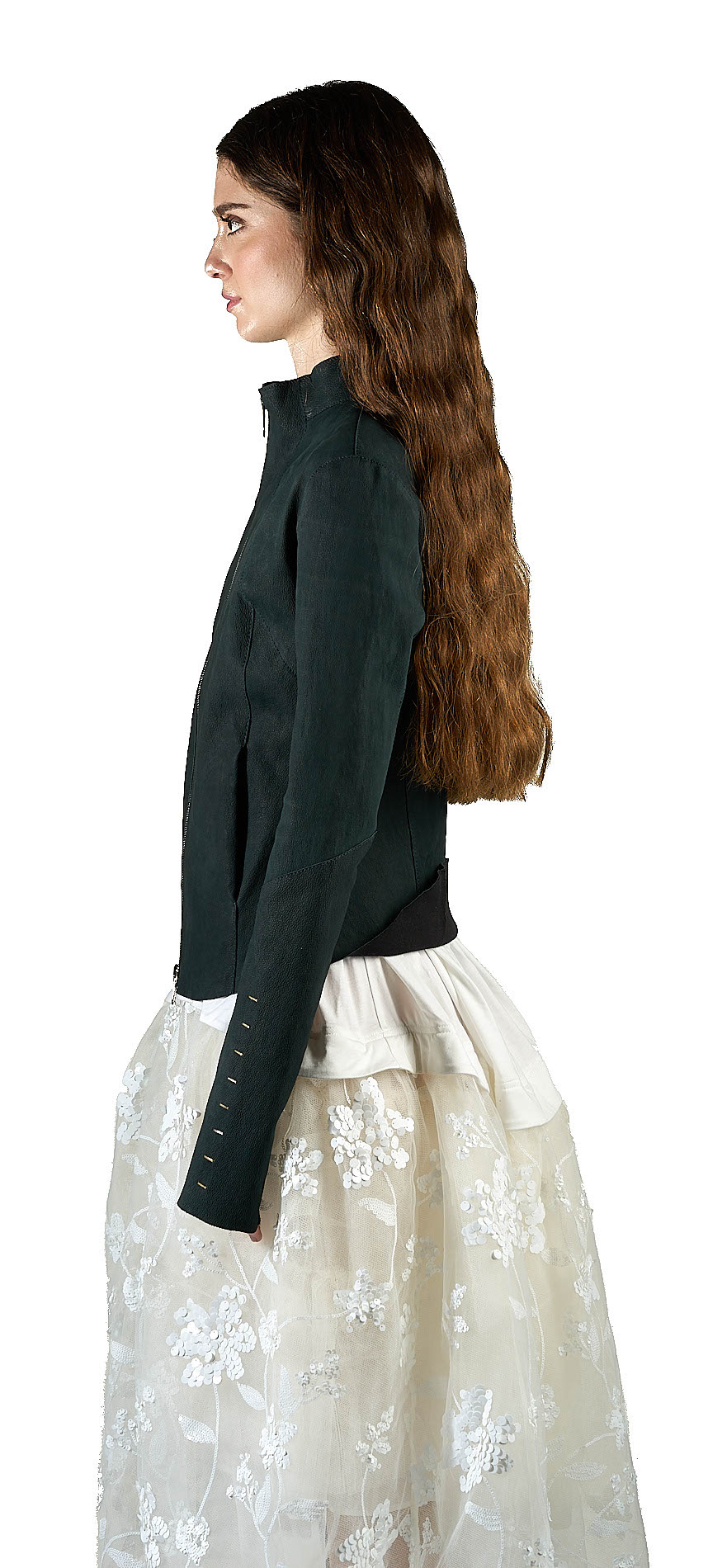 DANIELE BASTA LEATHER AND SILVER JACKET
